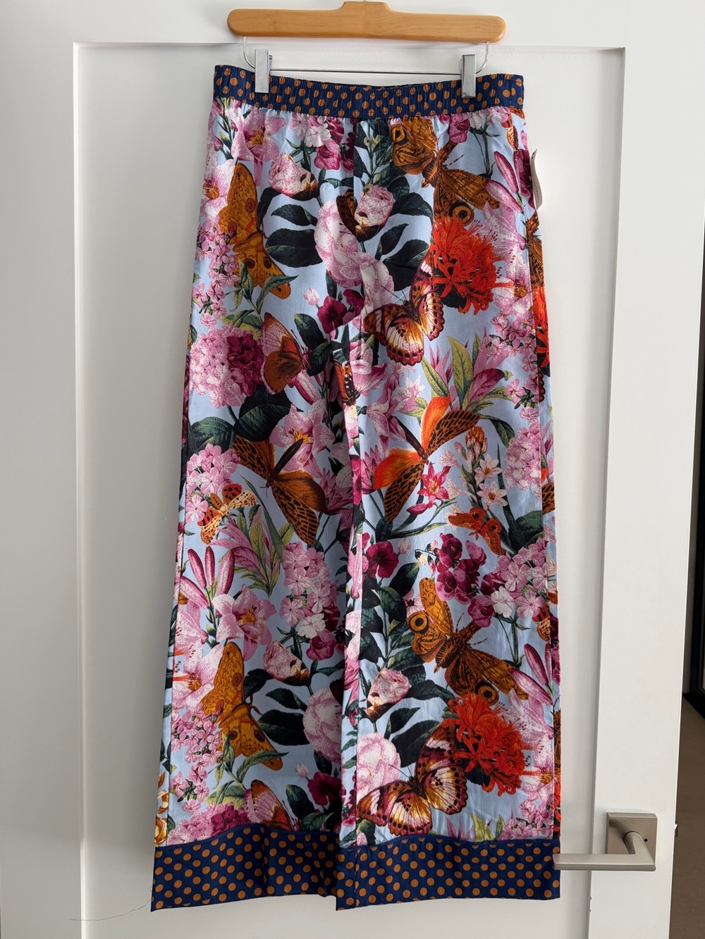 NWT Anthropologie Floral & Butterfly Wide-Leg PJ Pants
